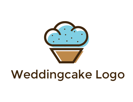 cupcake icon with cloud shaped frosting