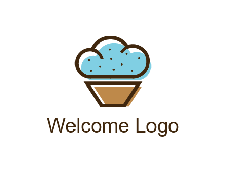 cupcake icon with cloud shaped frosting