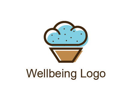 cupcake icon with cloud shaped frosting