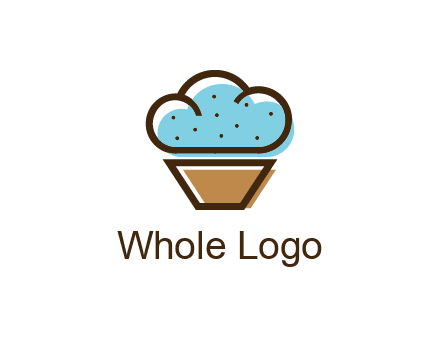 cupcake icon with cloud shaped frosting