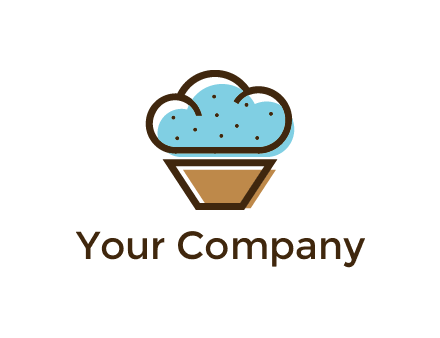 cupcake icon with cloud shaped frosting