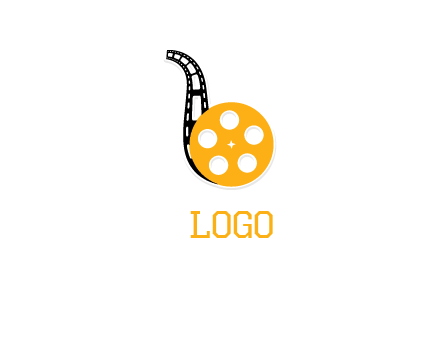 letter b made of film wheel logo