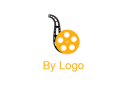 letter b made of film wheel logo