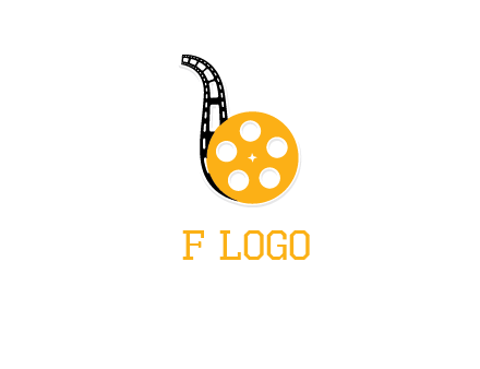 letter b made of film wheel logo