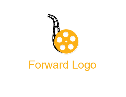 letter b made of film wheel logo