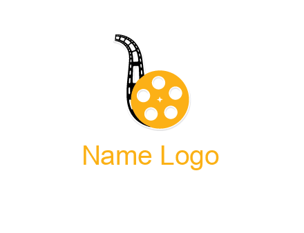 letter b made of film wheel logo