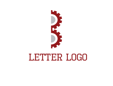 letter B made of gears logo