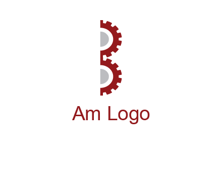 letter B made of gears logo