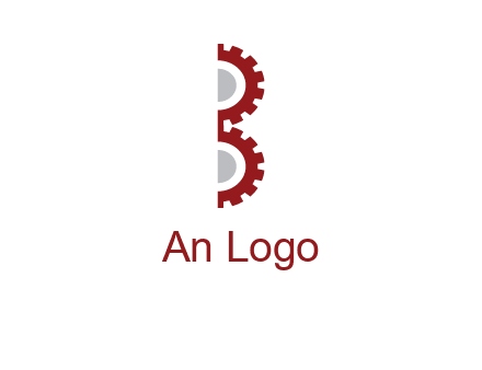 letter B made of gears logo