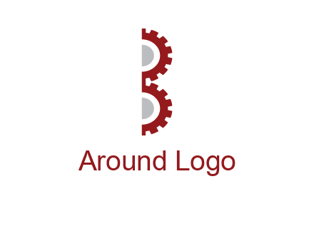 letter B made of gears logo