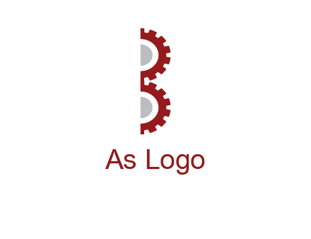 letter B made of gears logo