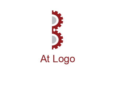letter B made of gears logo
