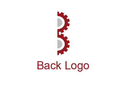 letter B made of gears logo