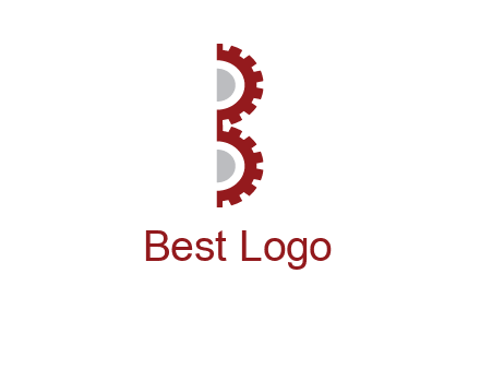 letter B made of gears logo
