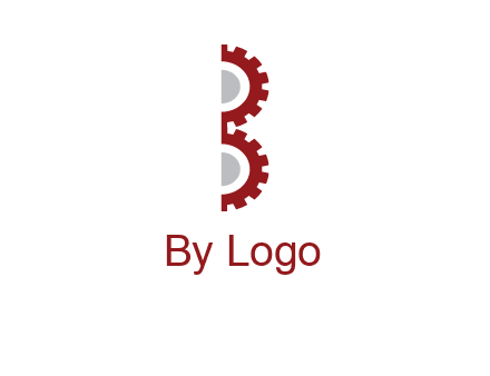 letter B made of gears logo