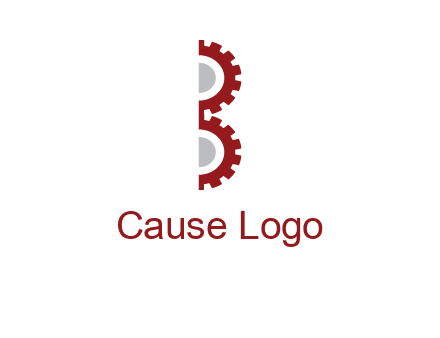 letter B made of gears logo