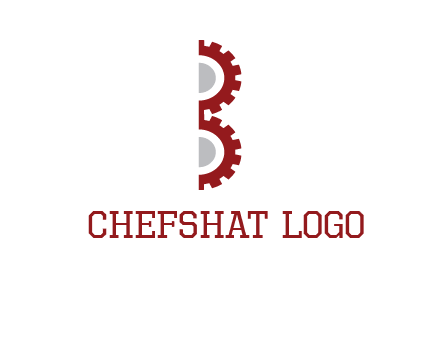 letter B made of gears logo