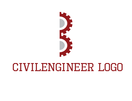 letter B made of gears logo