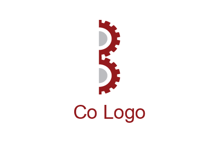 letter B made of gears logo