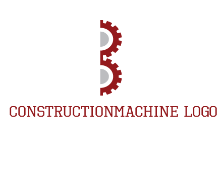 letter B made of gears logo