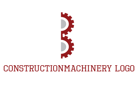letter B made of gears logo