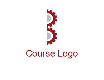 letter B made of gears logo