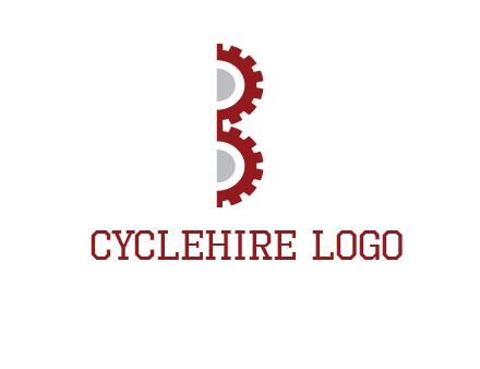 letter B made of gears logo