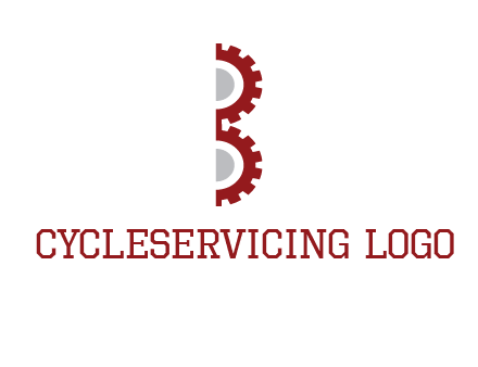 letter B made of gears logo