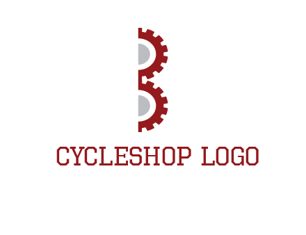 letter B made of gears logo