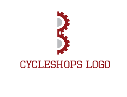 letter B made of gears logo