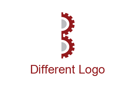letter B made of gears logo