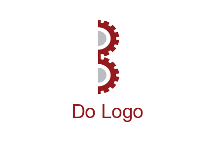 letter B made of gears logo