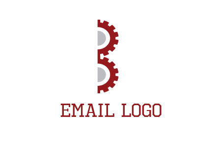 letter B made of gears logo