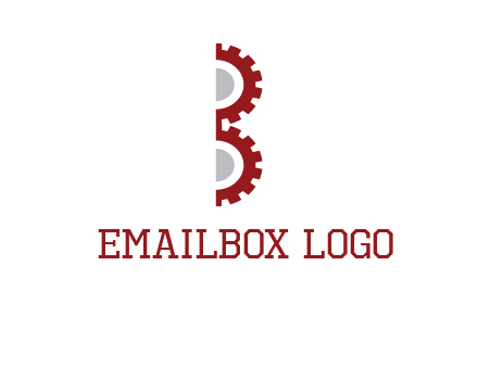 letter B made of gears logo