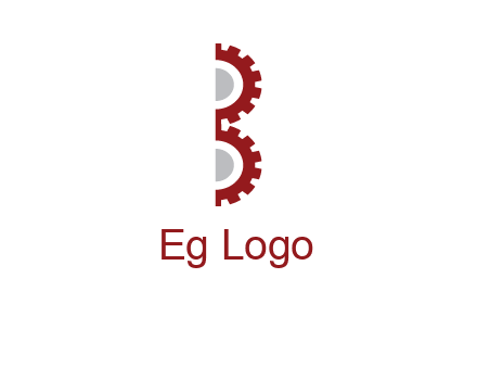 letter B made of gears logo