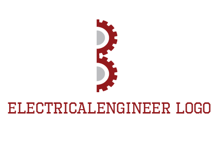 letter B made of gears logo