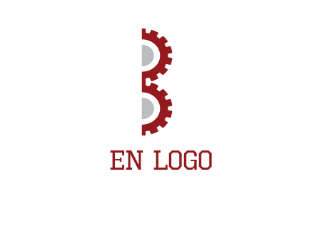 letter B made of gears logo