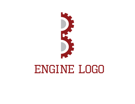letter B made of gears logo