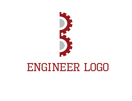 letter B made of gears logo