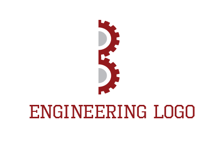 letter B made of gears logo
