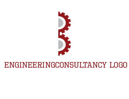 letter B made of gears logo