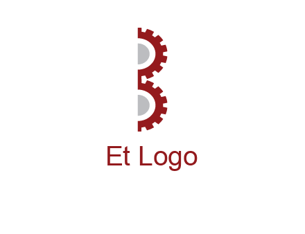 letter B made of gears logo