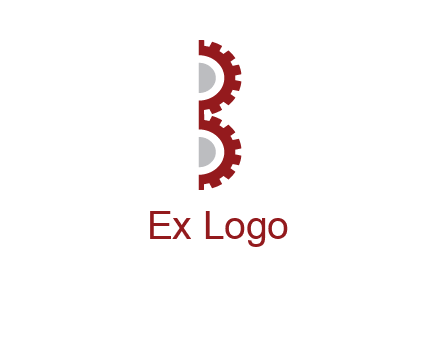 letter B made of gears logo