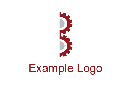 letter B made of gears logo