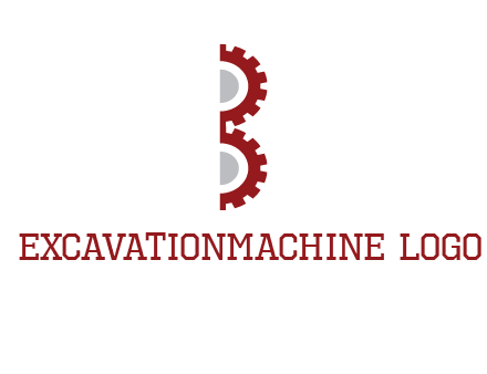 letter B made of gears logo