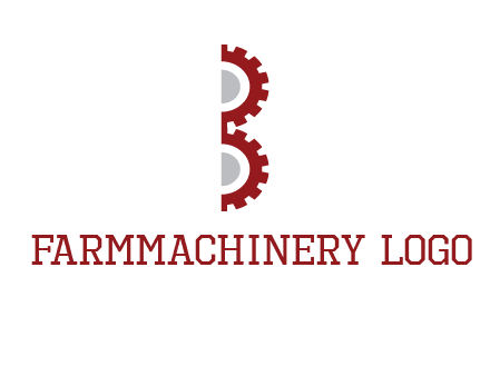 letter B made of gears logo