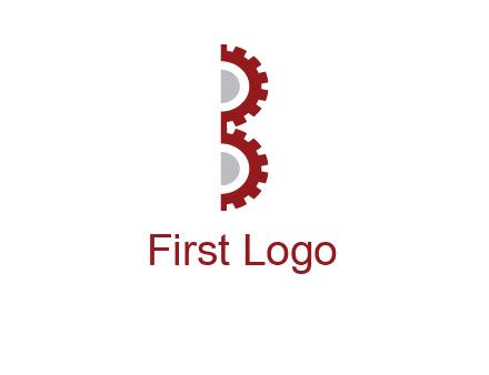 letter B made of gears logo
