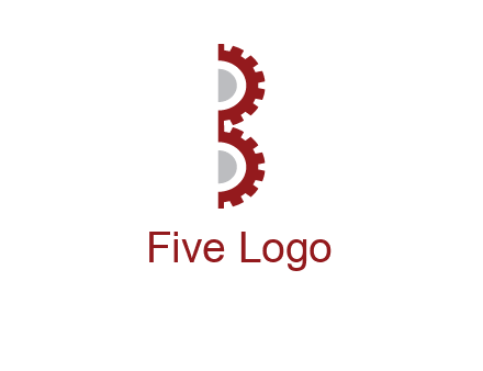 letter B made of gears logo