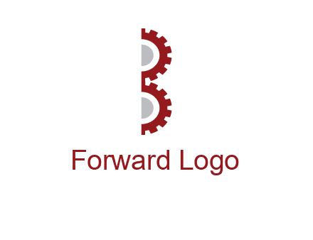 letter B made of gears logo