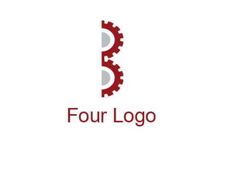 letter B made of gears logo